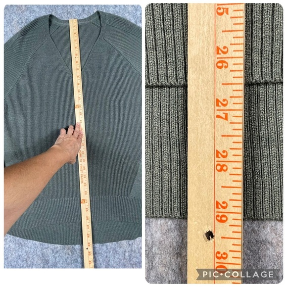 Athleta Hanover V-Neck Merino Wool Blend Athleisure Layering Oversized Sweater M - Picture 10 of 14